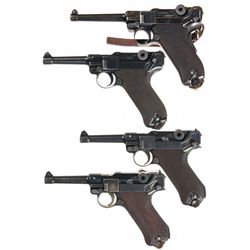 Four German Luger Semi-Automatic Pistols -A) 1906 DWM American Eagle Luger Semi-Automatic Pistol