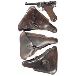 DWM Double Date Rework Luger Semi-Automatic Pistol with Three Holsters