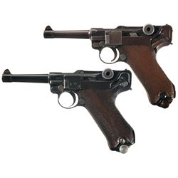 Two Luger Semi-Automatic Pistols -A) Scarce DWM 1920/1921 Police Rework Luger Semi-Automatic Pistol
