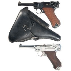 Two Luger Semi-Automatic Pistols -A) Mauser "S/42" Code, 1939 Date Luger Semi-Automatic Pistol with 