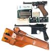 Image 1 : Two German Semi-Automatic Pistols -A) Mauser "S/42" Code, 1938 Date Luger Semi-Automatic Pistol with