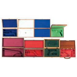 Eight Semi-Automatic Pistol Cases, Mostly Luger