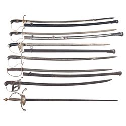 Seven European Swords, Chiefly German Imperial Military Swords