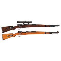 Two Model 98K Bolt Action Rifles -A) Waffenwerke Bruenn "dou/ 44" Code Model 98K Bolt Action Sniper 