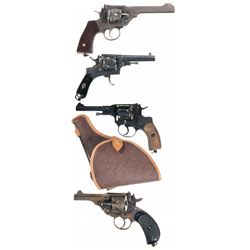 Four European Double Action Revolvers -A) Webley Mark VI Double Action Revolver with Holster