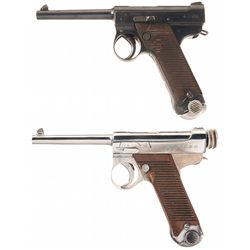 Two Japanese Nambu Semi-Automatic Pistols and One Japanese Style Sword -A) Japanese Nambu Semi-Autom