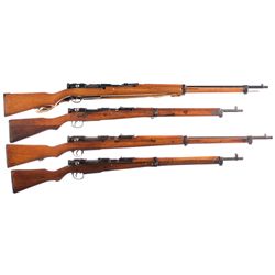 Four Japanese Type Bolt Action Rifles -A) Late War Type 38 Training/School Bolt Action Rifle