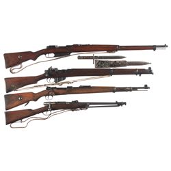 Four Bolt Action Military Longarms -A) Turkish Mauser Model 1888/38 Bolt Action Rifle with Bayonet