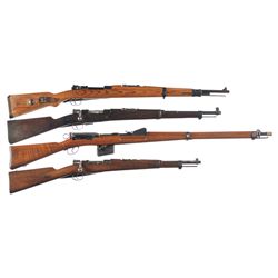Four Bolt Action Military Longarms -A) Nazi Waffenwerke Brunn "dou/42" Model G24(t) Bolt Action Rifl