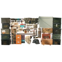 Lot of Ammunition and Military Metal Ammunition Cans