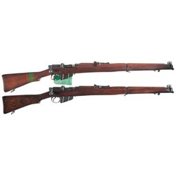 Two SMLE Military Bolt Action Rifles -A) Enfield Mark III Bolt Action Rifle
