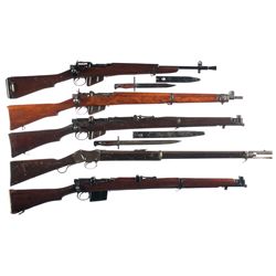 Five Long Guns -A) Enfield No. 5 Mark I Jungle Carbine with Bayonet