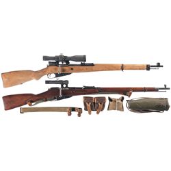 Two Bolt Action Sniper Rifles -A) Finish Model 39 Bolt Action Rifle with Russian Scope