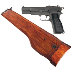 Inglis Mark I* High Power Semi-Automatic Pistol with Stock