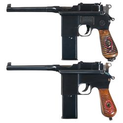 Two Broomhandle Pistols -A) Chinese Copy of a Mauser Broomhandle Pistol