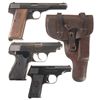 Image 1 : Three Semi-Automatic Pistols -A) Nazi Proofed Fabrique Nationale Model 1922 Semi-Automatic Pistol wi