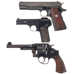 Three Hand Guns -A) Unknown 1911 Style Semi-Automatic Pistol
