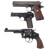 Image 1 : Three Hand Guns -A) Unknown 1911 Style Semi-Automatic Pistol