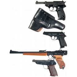 Three Hand Guns and One Pistol Carbine -A) Walther Model PP Semi-Automatic Pistol