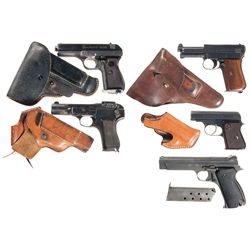 Five European Semi-Automatic Pistols -A) Nazi Proofed CZ Model 1927 Semi-Automatic Pistol with Holst