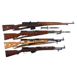 Four Rifles -A) Swedish Ljungeman Semi-Automatic Rifle with Bayonet