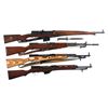 Image 1 : Four Rifles -A) Swedish Ljungeman Semi-Automatic Rifle with Bayonet