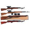 Image 1 : Four Rifles -A) Chinese SKS Semi-Automatic Rifle with Bayonet and Scope