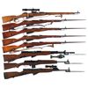 Image 1 : Eight Military Longarms -A) Mosin Nagant Model 91/30 Sniper Rifle with Scope