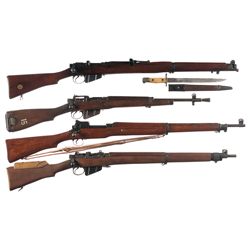Three Enfield Bolt Action Rifles and One Carbine -A) BSA SMLE Mark III* Bolt Action Rifle