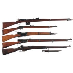 Five Military Rifles -A) Schmidt Rubin Model 1889 Straight Pull Bolt Action Rifle