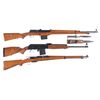 Image 1 : Three Rifles -A) Swedish Ljungeman Semi-Automatic Rifle with Bayonet