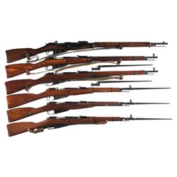 Six Mosin Nagant Bolt Action Military Longarms -A) Remington Model 1891 Mosin Nagant Bolt Action Rif