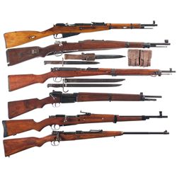 Six Bolt Action Rifles -A) Nagant Model 91/59 Bolt Action Rifle