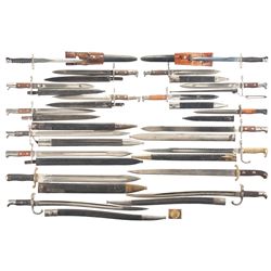 Sixteen European Bayonets and Two Short Swords