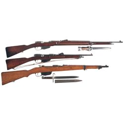 Three European Bolt Action Longarms -A) Steyr Mannlicher Model 1895 Bolt Action Rifle