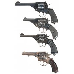 Four Webley Double Action Revolvers -A) Webley & Scott Mark VI Double Action Revolver