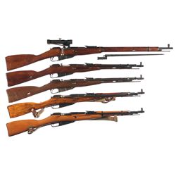 Five Bolt Action Military Longarms -A) Mosin Nagant Model 91/30 PU Sniper Bolt Action Rifle with Bay