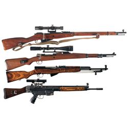 Two Scoped Bolt Action Rifles and Two Semi-Automatic Rifles -A) Mosin-Nagant Model 91/30 Bolt Action