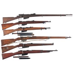 Six European Military Longarms -A) Italian Vetterli Model 1870/87/15 Bolt Action Rifle