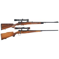 Two Scoped European Bolt Action Rifles -A) Mauser Model 98 Sport Model Bolt Action Rifle