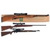 Image 1 : Three Scoped Long Rifles -A) Husqvarna Model 9000 Bolt Action Rifle with Box