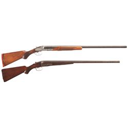 Two Side by Side Shotguns -A) L.C. Smith Ideal Grade Side by Side Shotgun
