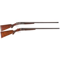 Two Side by Side Hammerless Shotguns -A) L.C. Smith Field Grade Side by Side Shotgun