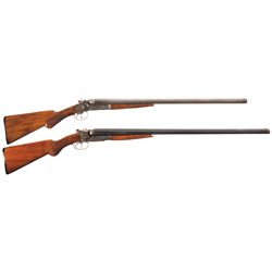 Two Side by Side Shotguns -A) Crescent Fire Arms Side by Side Hammer Shotgun