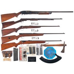 Five Long Guns with Miscellaneous Items -A) Winchester Model 25 Slide Action Shotgun