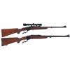 Image 1 : Two Ruger No. 1 Single Shot Rifles -A) Ruger No. 1 Falling Block Rifle with Scope