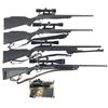 Image 1 : Four Scoped Long Guns and One Pistol -A) New England Firearms Model Sportster Single Shot Rifle