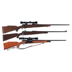Three Bolt Action Rifles -A) Winchester Model 70 Bolt-Action Rifle with Scope