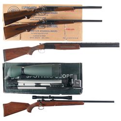 Four Long Guns and One Scope -A) Rossi Overland Side by Side Hammer Shotgun