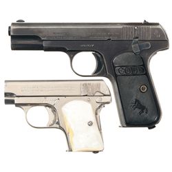 Two Colt Hammerless Semi-Automatic Pistols -A) Colt Model 1903 .32 Semi-Automatic Pocket Pistol